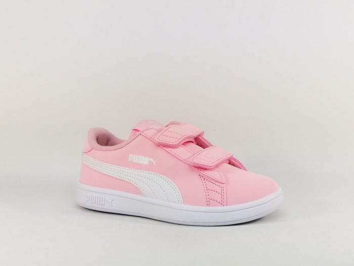 Basket fille destockage PUMA smash v2 buck 36518349 à pas cher rose avec scratch