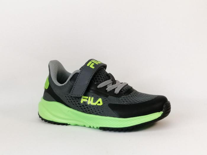 Basket garçon tendance destockage FILA scrambler à pas cher à scratch gris vert