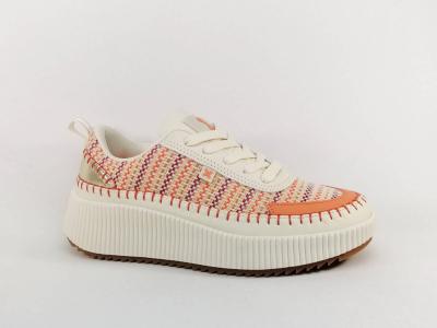 Baskets color�es femme originales destockage XTi 143591 corail confortable � pas cher