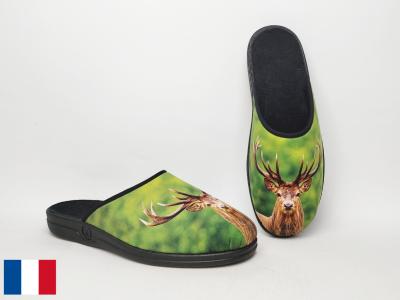 Chausson homme original motif cerf confortable BOSSI ulysse fabrication en France