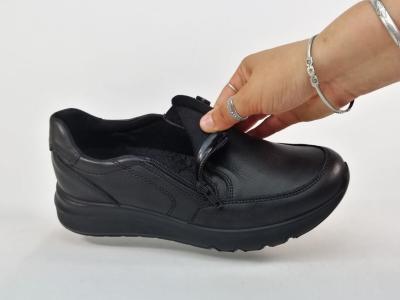 Chaussure homme sans lacet cuir noir confortable destockage IMAC 353766