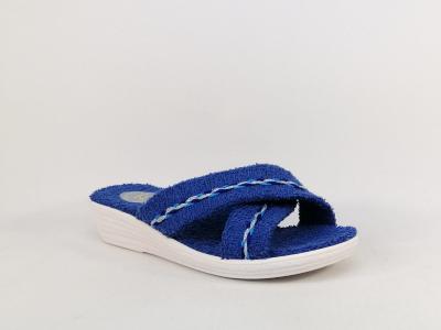 Mule femme pieds sensibles confort à talon compensé bleu à pas cher PATRIZIA spugna
