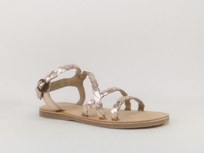Sandale tressée en cuir rose CYRILLUS pour fille/femme