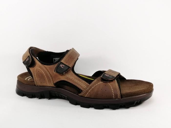 Sandale grande taille homme cuir marron en destockage CAMEL ACTIVE 56TWA01 confortable