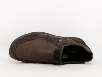 Basket homme sans lacets cuir marron waterproof confortables destockage IMAC 452568