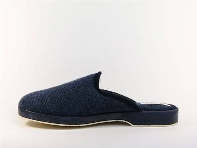 Chausson chaud homme mule bleu pure laine SOCA 0594 - Fabrication Espagne