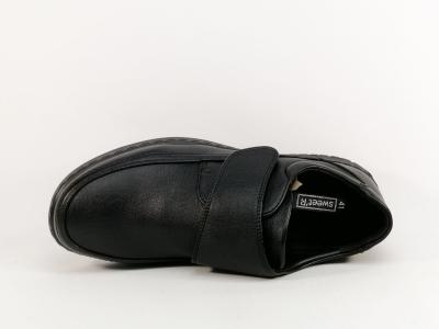 Chaussure homme confortable noir à velcro pieds sensibles SWEET'R guetta à pas cher