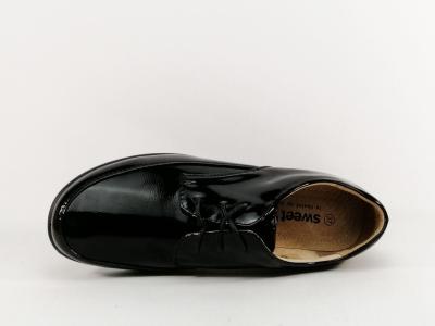 Derby femme vernis noir à pas cher souple et confortable intérieur cuir SWEET'R Colora