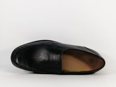 Mocassin homme tout cuir noir grand confort destockage BOISSY 985
