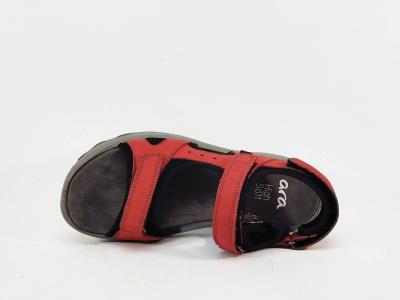 Sandale de marche femme confortable cuir rouge destockage IMAC ARA 758841