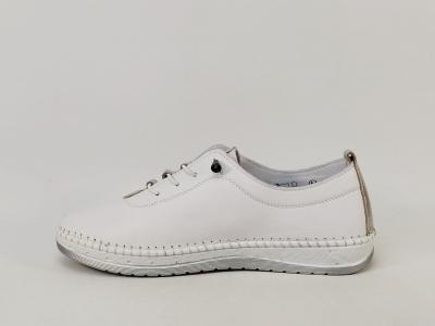 Basket sans lacet femme cuir blanc souple chic et confortable MORAN'S kasli légère