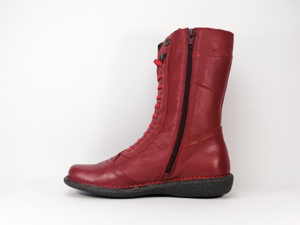 bottes rouges cuir femme