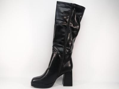 Botte noire femme talon carré chic CINK ME qt07-3 à pas cher