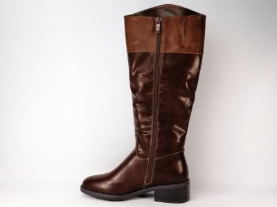 Botte femme simili cuir marron chic à pas cher CM PARIS 688 214