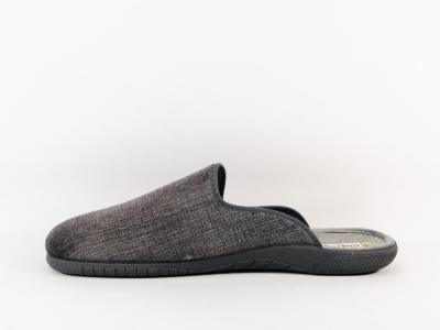 Chausson homme grande taille mule velours gris CHIC & RELAX avesto