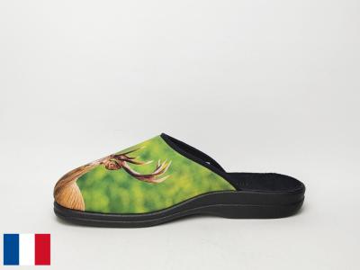 Chausson homme original motif cerf confortable BOSSI ulysse fabrication en France