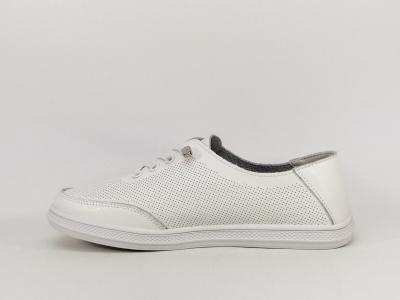 Derby chic cuir souple blanc femme MORAN’S wuxi confortable à pas cher