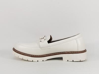 Mocassin blanc femme tendance chic DEES SHOES macadame à pas cher 