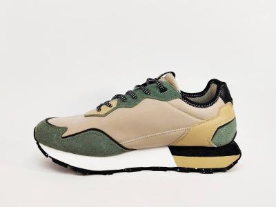 Sneakers homme tendance destockage VON DUTCH volf kaki confortable à pas cher