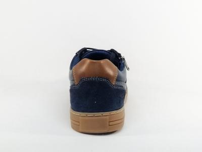 Basket homme cuir bleu marine confortable et souple destockage marque COTEMER troxy à pas cher