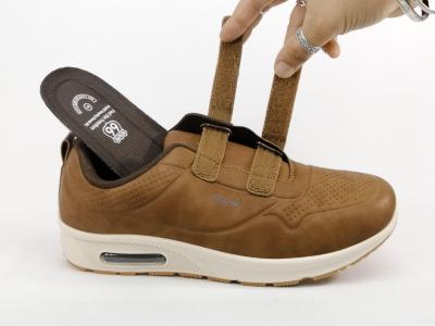 Basket à scratch homme pas cher camel tendance ROUTE 66 poe pieds larges