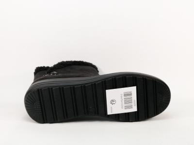 Bottines fourrées femme pas cher noires SWEET'R crucho confortables à zip