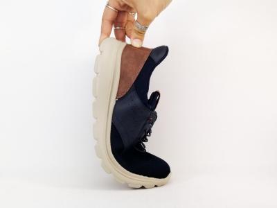 Chaussure slip in homme qui s'enfile toute seule confortable bleu destockage IMAC 752086