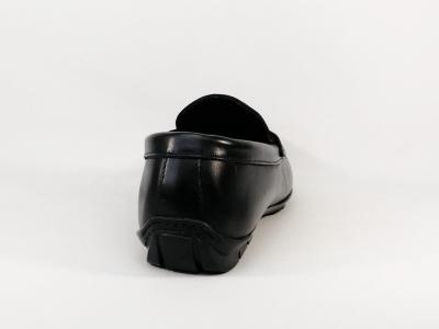 Mocassin homme tout cuir noir grand confort destockage MORAN'S zimo