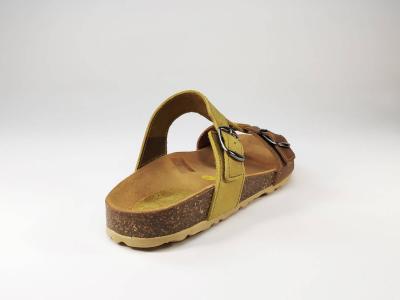Mule tout cuir moutarde semelle bio ARTPELLE 1622 pour femme