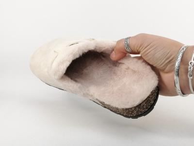 Sabot fourré femme beige chaud et tendance à pas cher CHIC SHOES R116