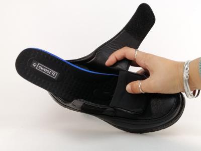 Chaussure homme confortable noir à velcro pieds sensibles SWEET'R guetta à pas cher