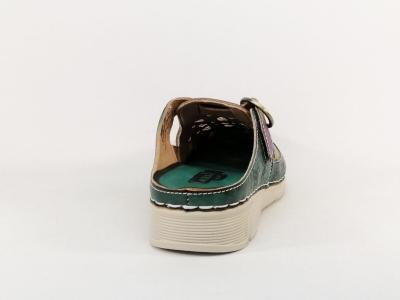 Sabot femme cuir confort et original coloré LAURA VITA dorry 08 fleurs