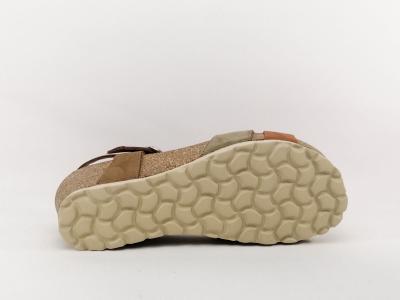 Sandale confortable compensée cuir taupe femme JORDANA 2897