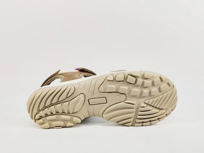 Sandale marche femme confortable pieds larges cuir beige marmot destockage IMAC 758850