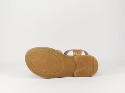 Sandale en cuir orange destockage BOPY Epaula pour fillette
