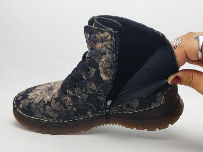 Boots fourrées femme fleuries originales et confortables RIEKER 53632 tendance