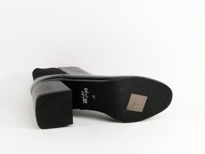 Bottine femme GALERIES LAFAYETTE muriel à pas cher en destockage cuir noir souple et talon