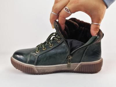 Bottines fourrées femme souples et confortables vertes ROMIKA 84R0172005