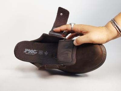 Chaussures homme pieds larges à scratch cuir marron grand confort destockage IMAC 851319 extra wide