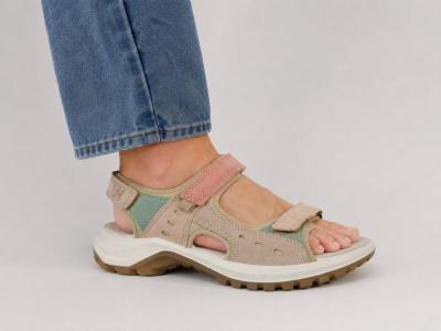 Sandale marche femme confortable cuir souple multicolore en destockage IMAC 758921