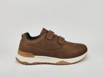 Basket marron homme à scratch tendance ROUTE66 plaisant à pas cher confortable