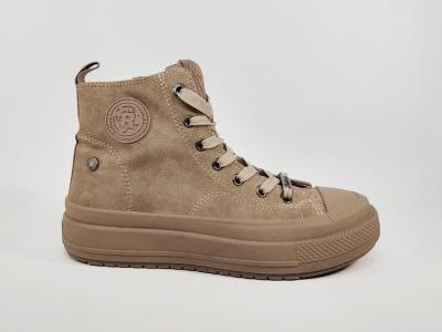 Basket montante femme pas cher tendance et confortable destockage REFRESH 173074 taupe