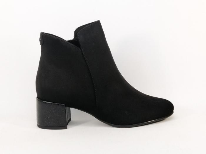 Bottines noires femme à talon chic et confortable TAMARIS 25354 suedine à pas cher