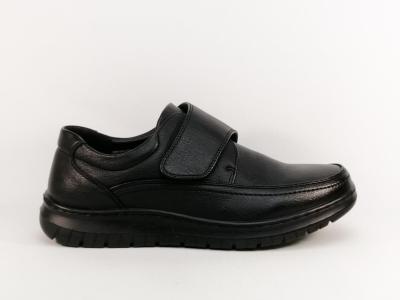 Chaussure homme confortable noir à velcro pieds sensibles SWEET'R guetta à pas cher