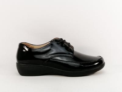Derby femme vernis noir à pas cher souple et confortable intérieur cuir SWEET'R Colora
