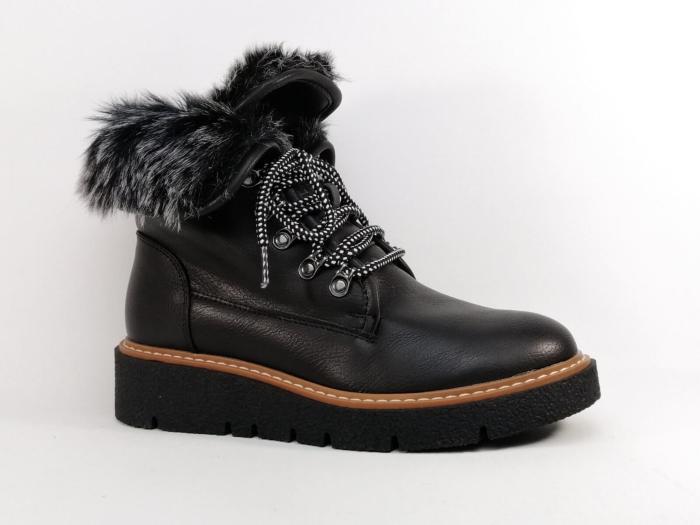 Bottines fourrées femme chic noir confortable et tendance à pas cher DEES SHOES dimone