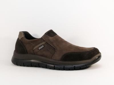Chaussure homme sans lacet confortable cuir marron waterproof destockage IMAC 652114