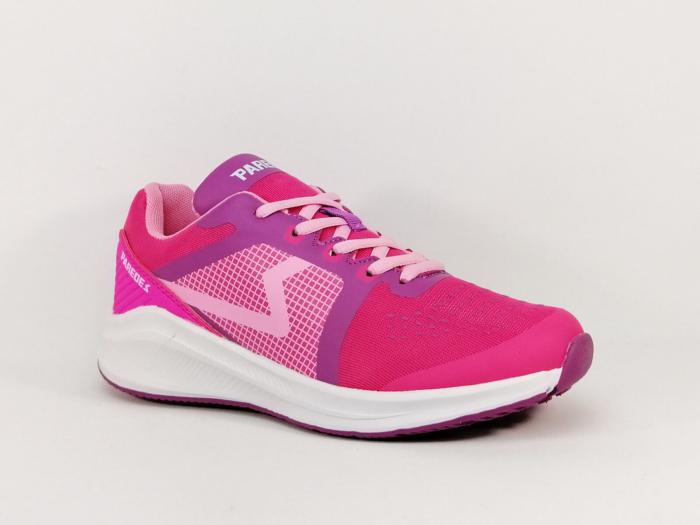 Chaussure de sport femme à pas cher à lacets rose PAREDES LD22134