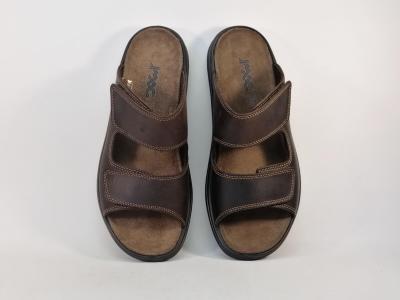Mule homme cuir marron confortable à scratch destockage IMAC 753061 à pas cher