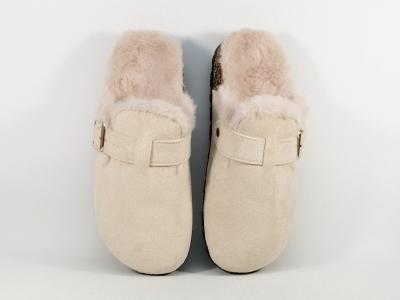 Sabot fourré femme beige chaud et tendance à pas cher CHIC SHOES R116